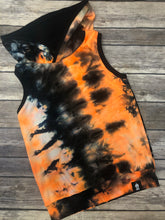 Load image into Gallery viewer, Orange tie dye tank hoodie