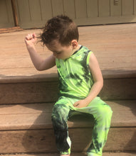 Load image into Gallery viewer, Green tie dye tank hoodie