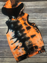 Load image into Gallery viewer, Orange tie dye tank hoodie
