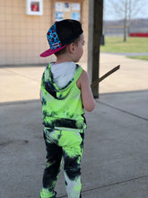 Load image into Gallery viewer, Green tie dye tank hoodie