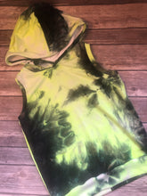Load image into Gallery viewer, Green tie dye tank hoodie