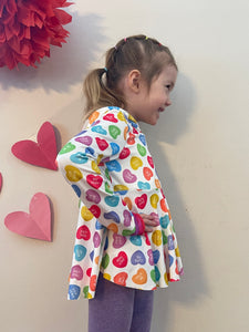 Conversation heart swing top hoodie