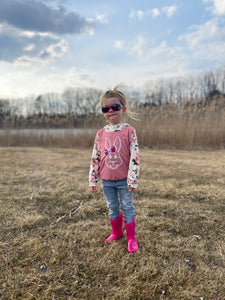 Bow bunny floral hoodie