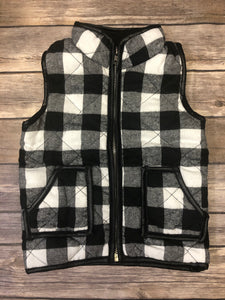 Gingham plaid vest