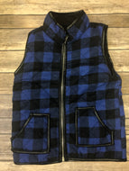 Blue plaid vest