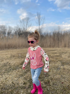 Bow bunny floral hoodie